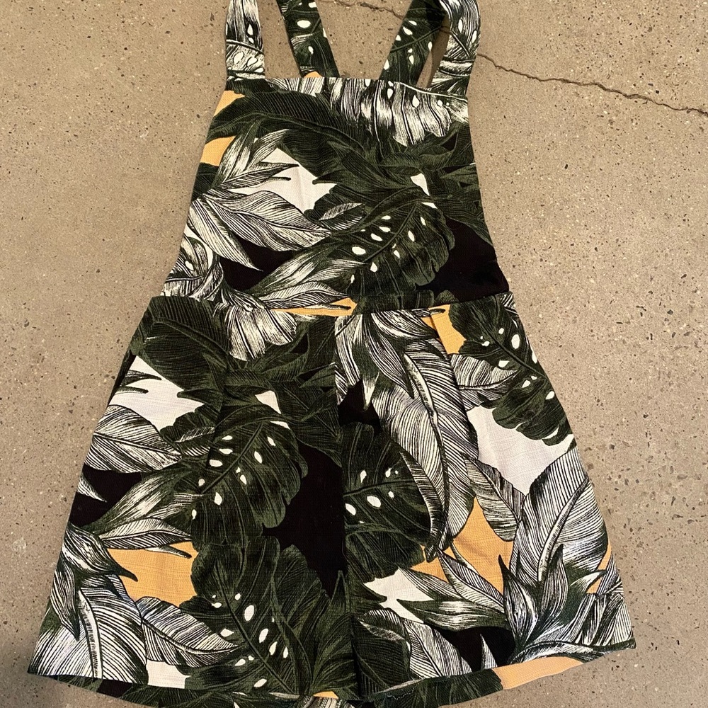 Topshop Tropical Floral Romper Shorts